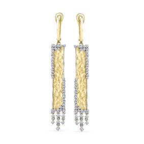 Серьги из лимонного золота Мастер Бриллиант 06M2-107-092 с бриллиантом 06M2-107-092 фото