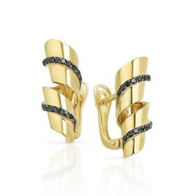 Серьги из лимонного золота Мастер Бриллиант 06M2-107-098/1 с бриллиантом 06M2-107-098/1 фото