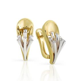 Серьги из лимонного золота Мастер Бриллиант 06M2-107-169 с бриллиантом 06M2-107-169 фото