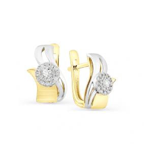 Серьги из лимонного золота Мастер Бриллиант 06M2-107-220 с бриллиантом 06M2-107-220 фото