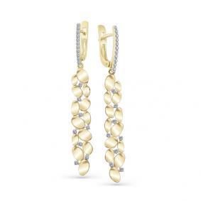 Серьги из лимонного золота Мастер Бриллиант 06M2-107-296 с бриллиантом 06M2-107-296 фото