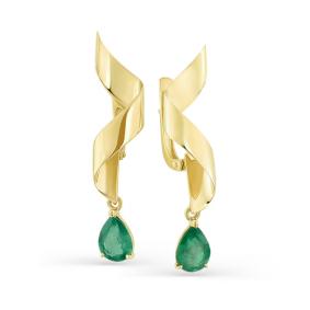 Серьги из лимонного золота Мастер Бриллиант 06M2-107-302-01 с изумрудом 06M2-107-302-01 фото