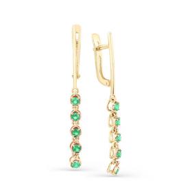 Серьги из лимонного золота Мастер Бриллиант 06M2-107-318-01 с изумрудом 06M2-107-318-01 фото