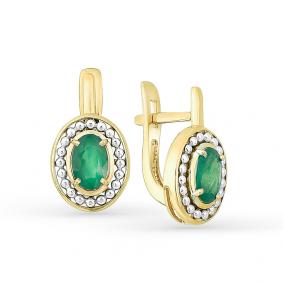 Серьги из лимонного золота Мастер Бриллиант 06M2-107-362-01-7 с изумрудом 06M2-107-362-01-7 фото