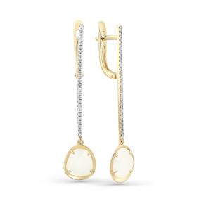 Серьги из лимонного золота Мастер Бриллиант 06M2-107-378-43 с бриллиантом и сапфиром 06M2-107-378-43 фото