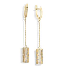 Серьги из лимонного золота Мастер Бриллиант 06M2-107-400 с бриллиантом 06M2-107-400 фото