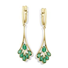 Серьги из лимонного золота Мастер Бриллиант 06M2-107-450-01 с изумрудом 06M2-107-450-01 фото