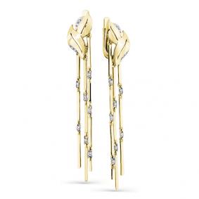 Серьги из лимонного золота Мастер Бриллиант 06M2-107-494 с бриллиантом 06M2-107-494 фото