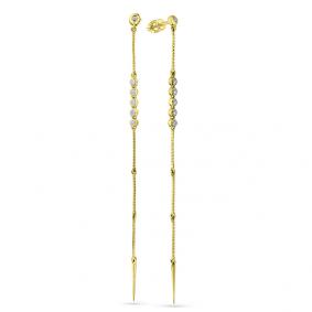 Серьги из лимонного золота Мастер Бриллиант 06M2-107-504 с бриллиантом 06M2-107-504 фото