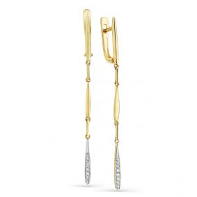 Серьги из лимонного золота Мастер Бриллиант 06M2-107-513 с бриллиантом 06M2-107-513 фото