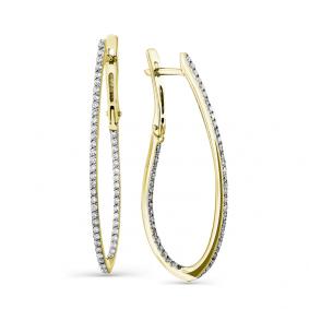 Серьги из лимонного золота Мастер Бриллиант 06M2-107-633 с бриллиантом 06M2-107-633 фото