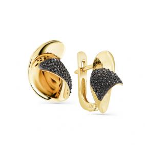 Серьги из лимонного золота Мастер Бриллиант 06M2-107-716-48 с бриллиантом 06M2-107-716-48 фото