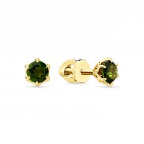 Серьги из лимонного золота Мастер Бриллиант 06M2-302019-00-37 с хромдиопсидом 06M2-302019-00-37 фото