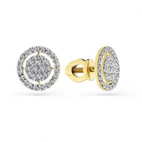 Серьги из лимонного золота Мастер Бриллиант 06M2-302142-00-00 с бриллиантом 06M2-302142-00-00 фото