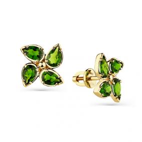 Серьги из лимонного золота Мастер Бриллиант 06M2-302163-00-37 с хромдиопсидом 06M2-302163-00-37 фото