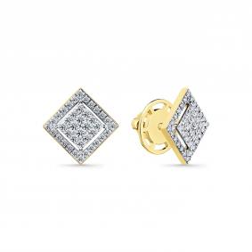 Серьги из лимонного золота Мастер Бриллиант 06M2-302208-00-00 с бриллиантом 06M2-302208-00-00 фото