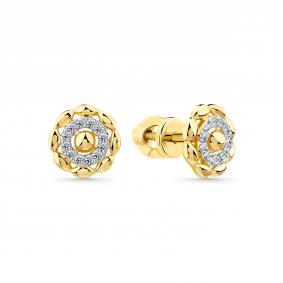 Серьги из лимонного золота Мастер Бриллиант 06M2-302281-00-70 с бриллиантом 06M2-302281-00-70 фото