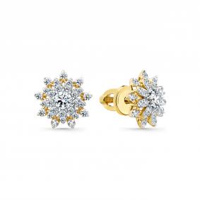 Серьги из лимонного золота Мастер Бриллиант 06M2-302296-00-00 с бриллиантом 06M2-302296-00-00 фото