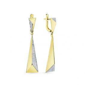 Серьги из лимонного золота Мастер Бриллиант 06M2-306552-00-00 с бриллиантом 06M2-306552-00-00 фото