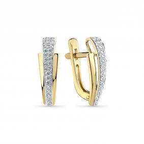 Серьги из лимонного золота Мастер Бриллиант 06M2-306812-00-00 с бриллиантом 06M2-306812-00-00 фото