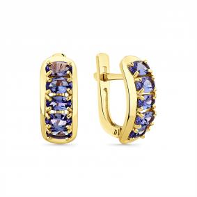 Серьги из лимонного золота Мастер Бриллиант 06M2-307293-00-31 с танзанитом 06M2-307293-00-31 фото