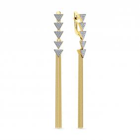 Серьги из лимонного золота Мастер Бриллиант 06M2-307705-00-00 с бриллиантом 06M2-307705-00-00 фото