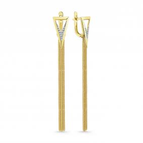 Серьги из лимонного золота Мастер Бриллиант 06M2-307725-01-00 с бриллиантом 06M2-307725-01-00 фото