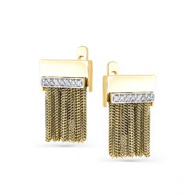 Серьги из лимонного золота Мастер Бриллиант 06M2-307871-00-00 с бриллиантом 06M2-307871-00-00 фото