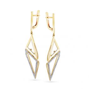 Серьги из лимонного золота Мастер Бриллиант 06M2-307875-00-00 с бриллиантом 06M2-307875-00-00 фото