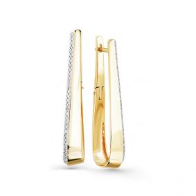 Серьги из лимонного золота Мастер Бриллиант 06M2-308022-00-70 с бриллиантом 06M2-308022-00-70 фото