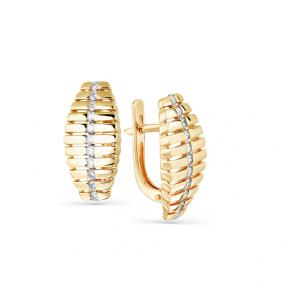 Серьги из лимонного золота Мастер Бриллиант 06M2-308028-00-00 с бриллиантом 06M2-308028-00-00 фото