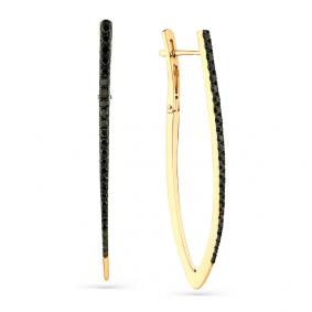 Серьги из лимонного золота Мастер Бриллиант 06M2-308081-00-48 с бриллиантом 06M2-308081-00-48 фото