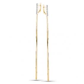 Серьги из лимонного золота Мастер Бриллиант 06M2-308095-00-00 с бриллиантом 06M2-308095-00-00 фото