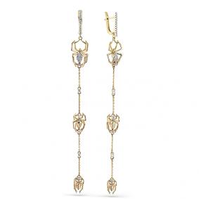 Серьги из лимонного золота Мастер Бриллиант 06M2-308110-00-00 с бриллиантом 06M2-308110-00-00 фото