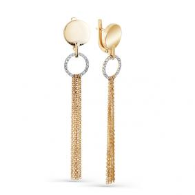 Серьги из лимонного золота Мастер Бриллиант 06M2-308152-00-00 с бриллиантом 06M2-308152-00-00 фото