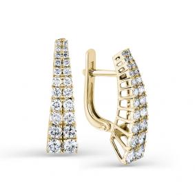 Серьги из лимонного золота Мастер Бриллиант 06M2-308241-00-00 с бриллиантом 06M2-308241-00-00 фото