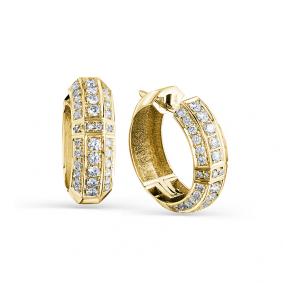 Серьги из лимонного золота Мастер Бриллиант 06M2-308278-00-00 с бриллиантом 06M2-308278-00-00 фото