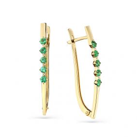 Серьги из лимонного золота Мастер Бриллиант 06M2-308343-00-01 с изумрудом 06M2-308343-00-01 фото
