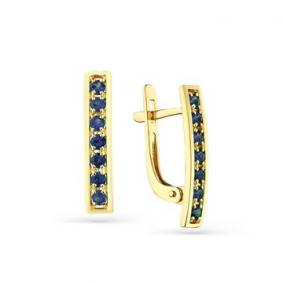 Серьги из лимонного золота Мастер Бриллиант 06M2-308358-00-02 с сапфиром 06M2-308358-00-02 фото