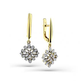 Серьги из лимонного золота Мастер Бриллиант 06M2-308375-00-00 с бриллиантом 06M2-308375-00-00 фото