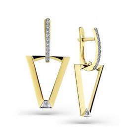 Серьги из лимонного золота Мастер Бриллиант 06M2-308377-00-00 с бриллиантом 06M2-308377-00-00 фото