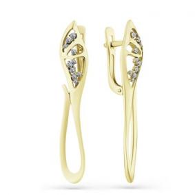 Серьги из лимонного золота Мастер Бриллиант 06M2-308468-00-00 с бриллиантом 06M2-308468-00-00 фото