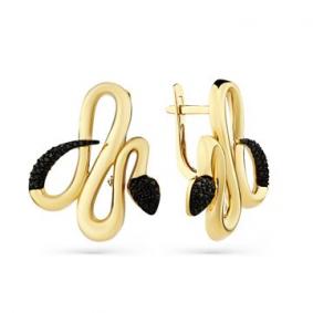 Серьги из лимонного золота Мастер Бриллиант 06M2-308471-00-48 с бриллиантом 06M2-308471-00-48 фото