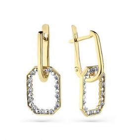 Серьги из лимонного золота Мастер Бриллиант 06M2-308479-00-00 с бриллиантом 06M2-308479-00-00 фото