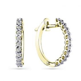 Серьги из лимонного золота Мастер Бриллиант 06M2-308518-00-00 с бриллиантом 06M2-308518-00-00 фото