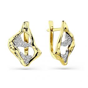 Серьги из лимонного золота Мастер Бриллиант 06M2-308565-00-00 с бриллиантом 06M2-308565-00-00 фото