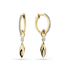 Серьги из лимонного золота Мастер Бриллиант 06M2-308575-00-00 с бриллиантом 06M2-308575-00-00 фото