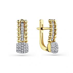 Серьги из лимонного золота Мастер Бриллиант 06M2-308732-00-00 с бриллиантом 06M2-308732-00-00 фото