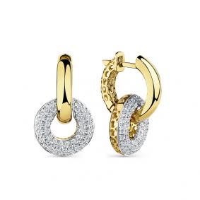 Серьги из лимонного золота Мастер Бриллиант 06M2-308739-00-00 с бриллиантом 06M2-308739-00-00 фото