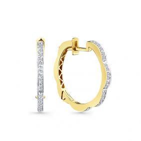 Серьги из лимонного золота Мастер Бриллиант 06M2-308789-00-00 с бриллиантом 06M2-308789-00-00 фото